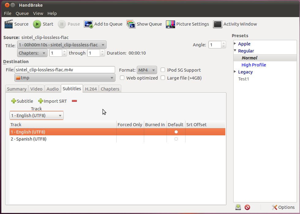 handbrake subtitles