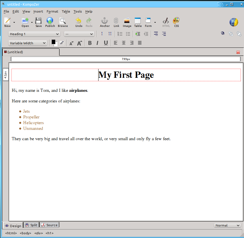 kompozer web editor