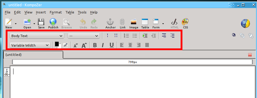 Formatting Toolbars